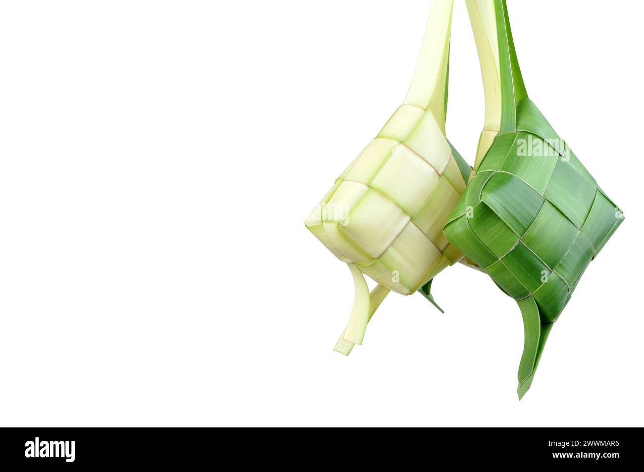 Sfondo verde Ketupat e bianco di colore giallo Foto Stock