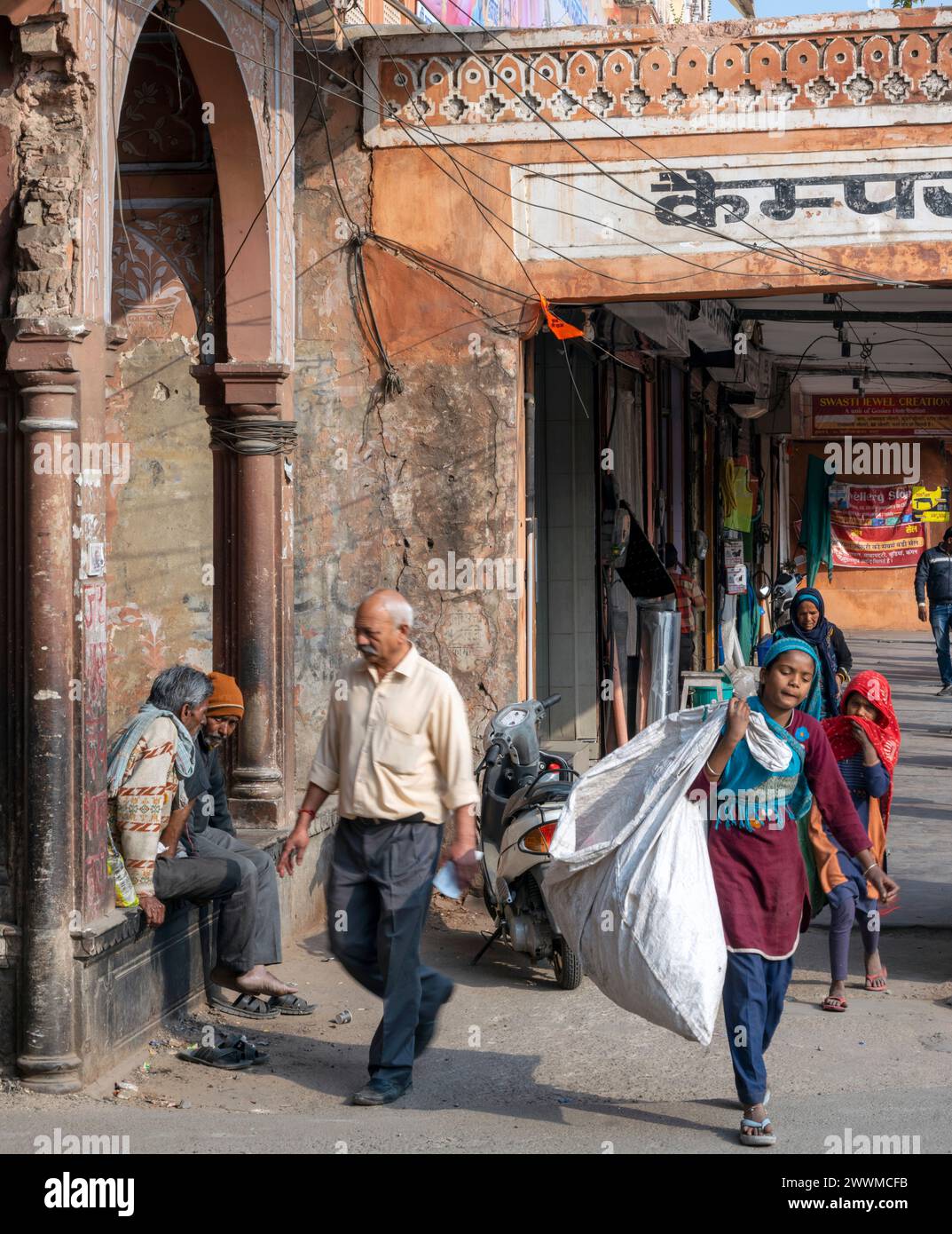 Indien, Jaipur, Tripolia Bazar Foto Stock