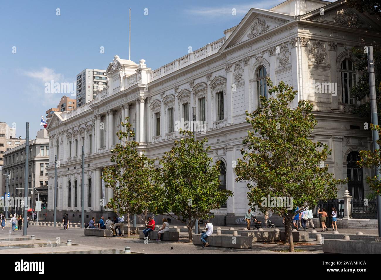 Edificio della Biblioteca del Congresso a Santiago, Cile Foto Stock