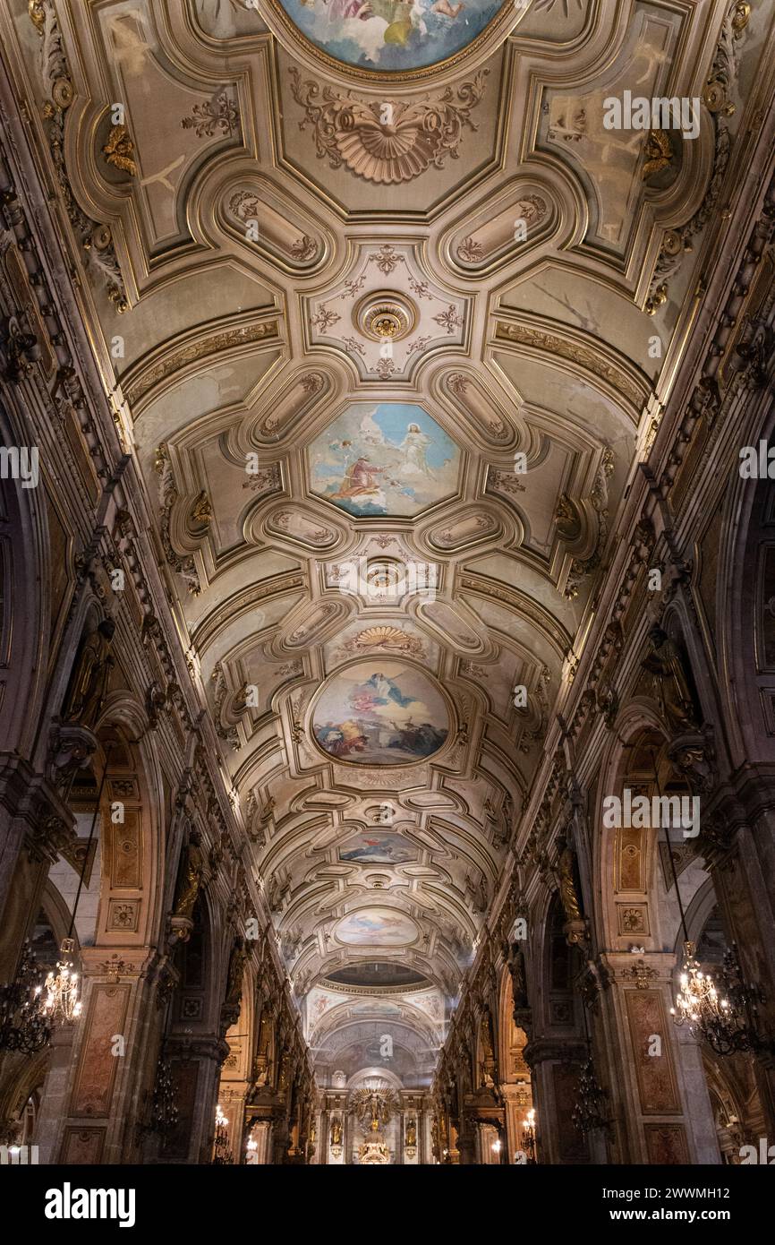 Interno della Cattedrale metropolitana di Santiago, Cile Foto Stock