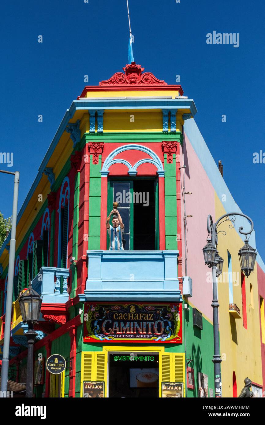 Splendidi edifici colorati a El Caminito, la Boca Foto Stock