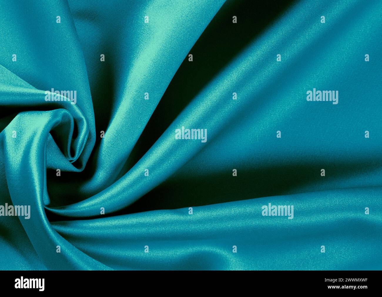 Vista ravvicinata con motivo in tessuto verde, sfondo del materiale tessile Foto Stock