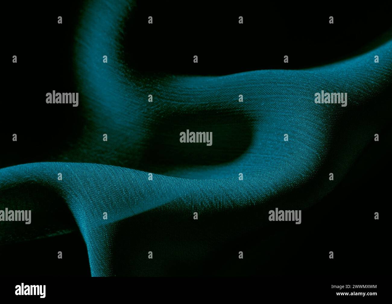Vista ravvicinata con motivo in tessuto verde, sfondo del materiale tessile Foto Stock