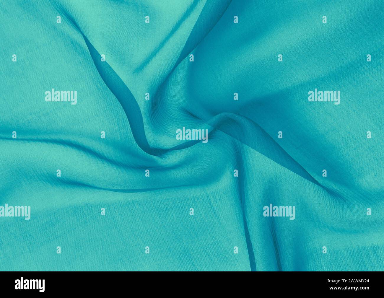 Vista ravvicinata con motivo in tessuto verde, sfondo del materiale tessile Foto Stock