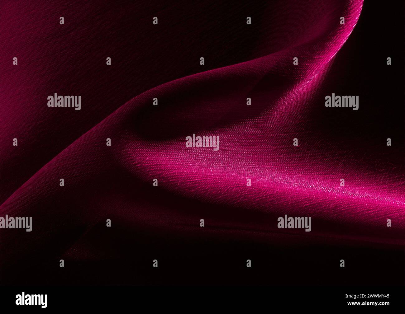 Vista ravvicinata con motivo in tessuto rosso, sfondo del materiale tessile Foto Stock