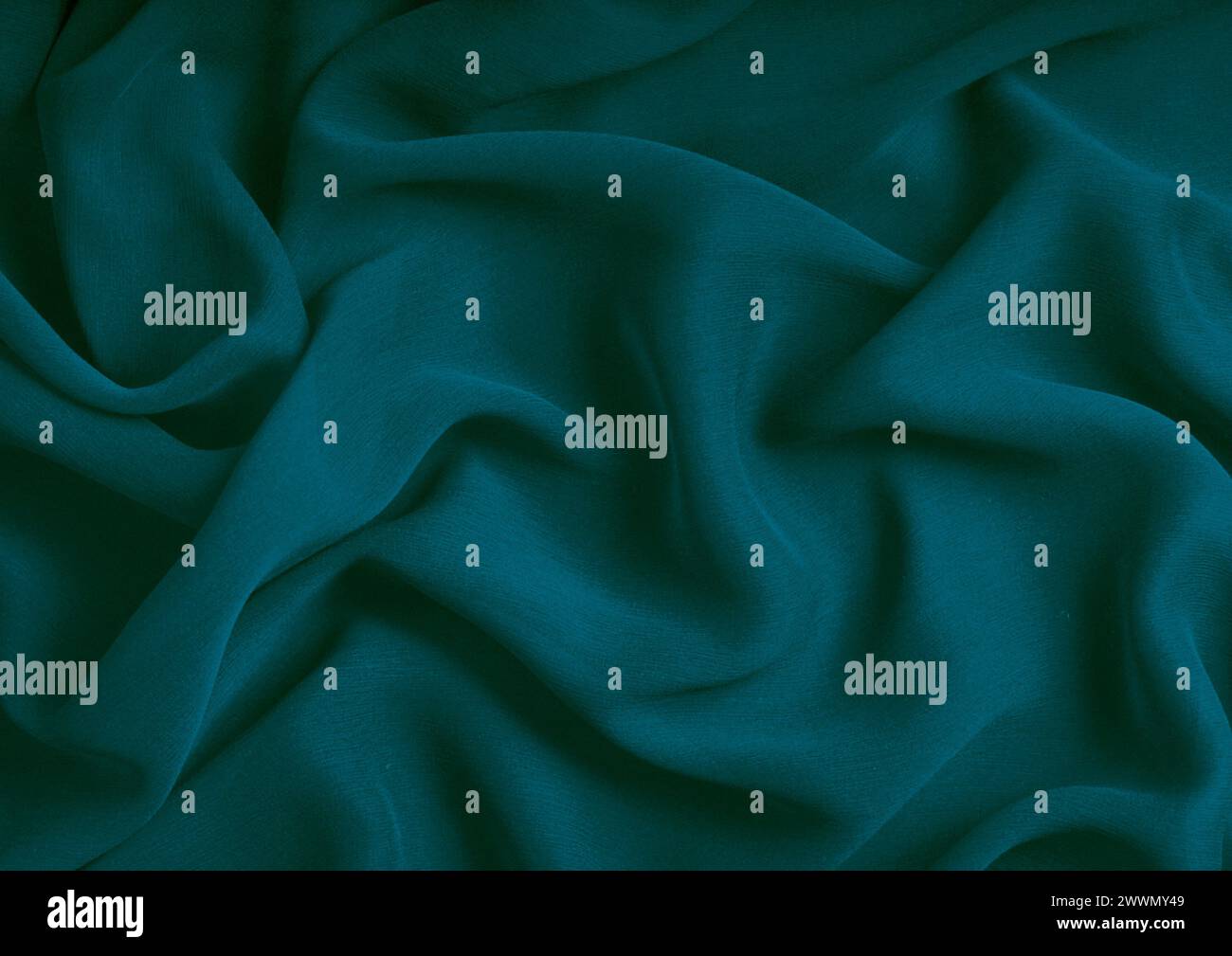 Vista ravvicinata con motivo in tessuto verde, sfondo del materiale tessile Foto Stock