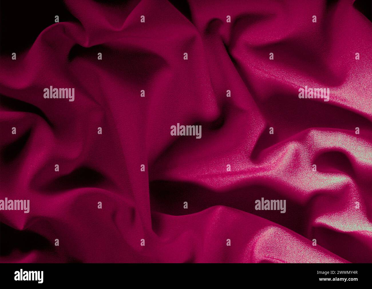 Vista ravvicinata con motivo in tessuto rosso, sfondo del materiale tessile Foto Stock