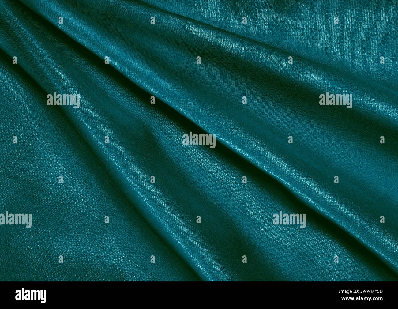 Vista ravvicinata con motivo in tessuto verde, sfondo del materiale tessile Foto Stock