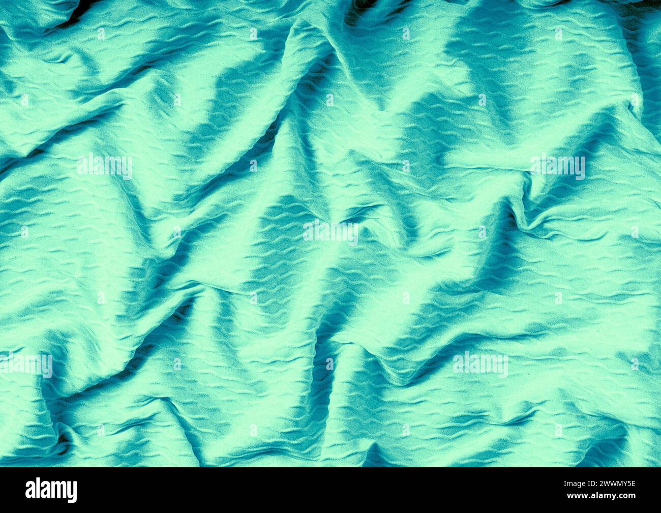 Vista ravvicinata con motivo in tessuto verde, sfondo del materiale tessile Foto Stock