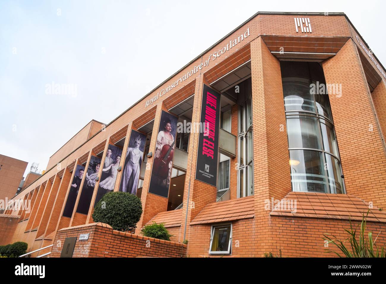 Esterno del Royal Conservatoire of Scotland, Renfrew Street, Glasgow, Scotland, il dramma, scuola di danza, produzione cinematografica e musica. Foto Stock