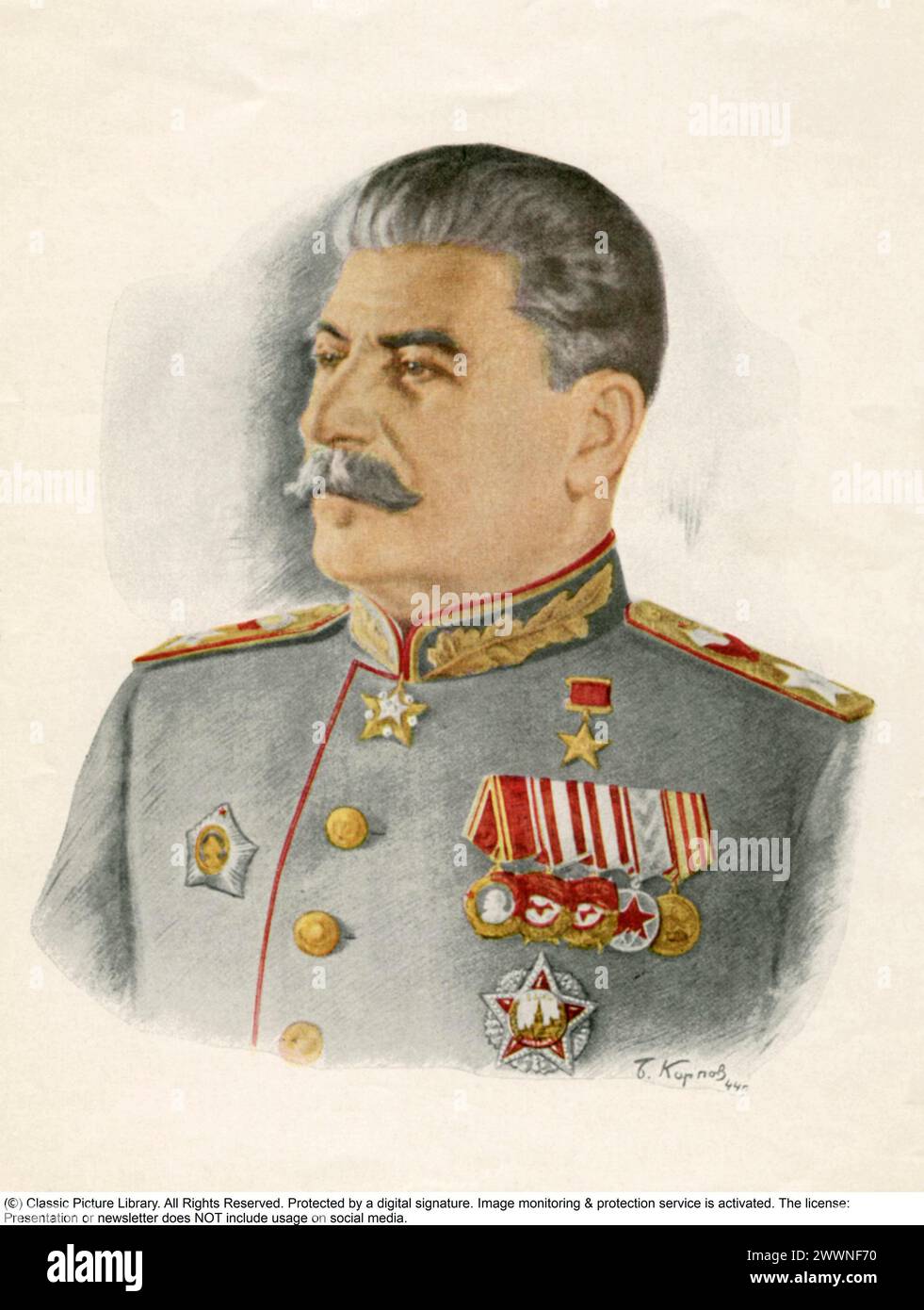 Joseph Stalin. 18 dicembre 1878 – 5 marzo 1953) è stato un rivoluzionario e politico sovietico, leader dell'Unione Sovietica dal 1924 fino alla sua morte nel 1953. Foto Stock