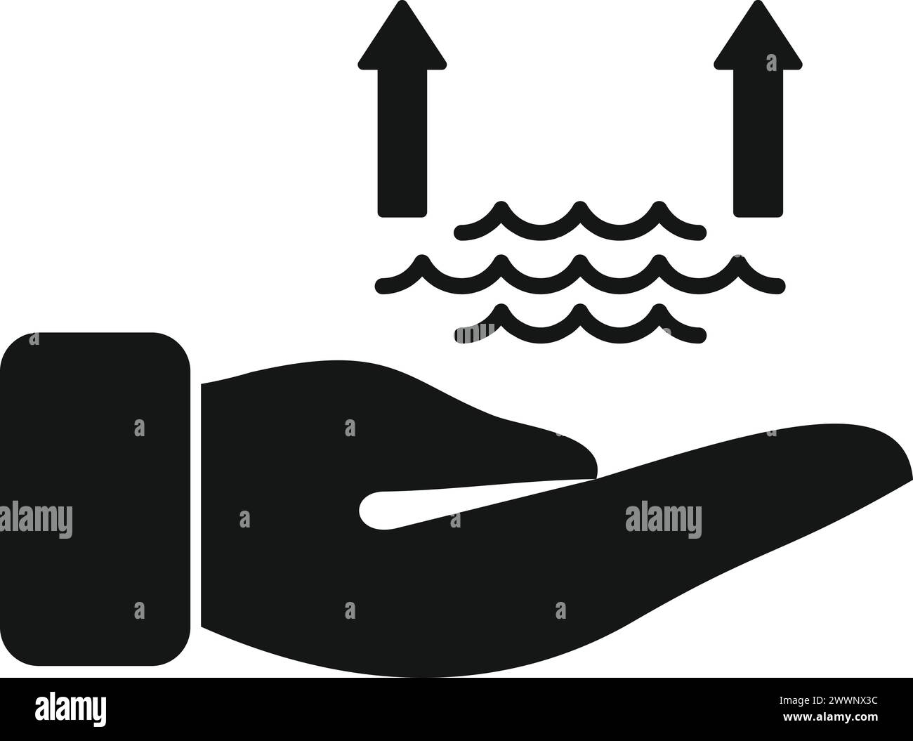 Icona di rischio a livello oceanico vettore semplice. Disastri climatici. Problema Coast eco Illustrazione Vettoriale