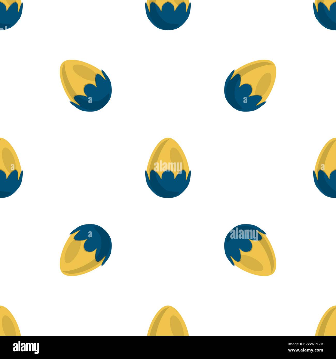 Illustrazione sul tema festeggiamenti senza soluzione di continuità Pasqua con caccia a uova colorate e vivaci, motivo senza cuciture composto da molte uova di Pasqua da caccia e caccia Illustrazione Vettoriale