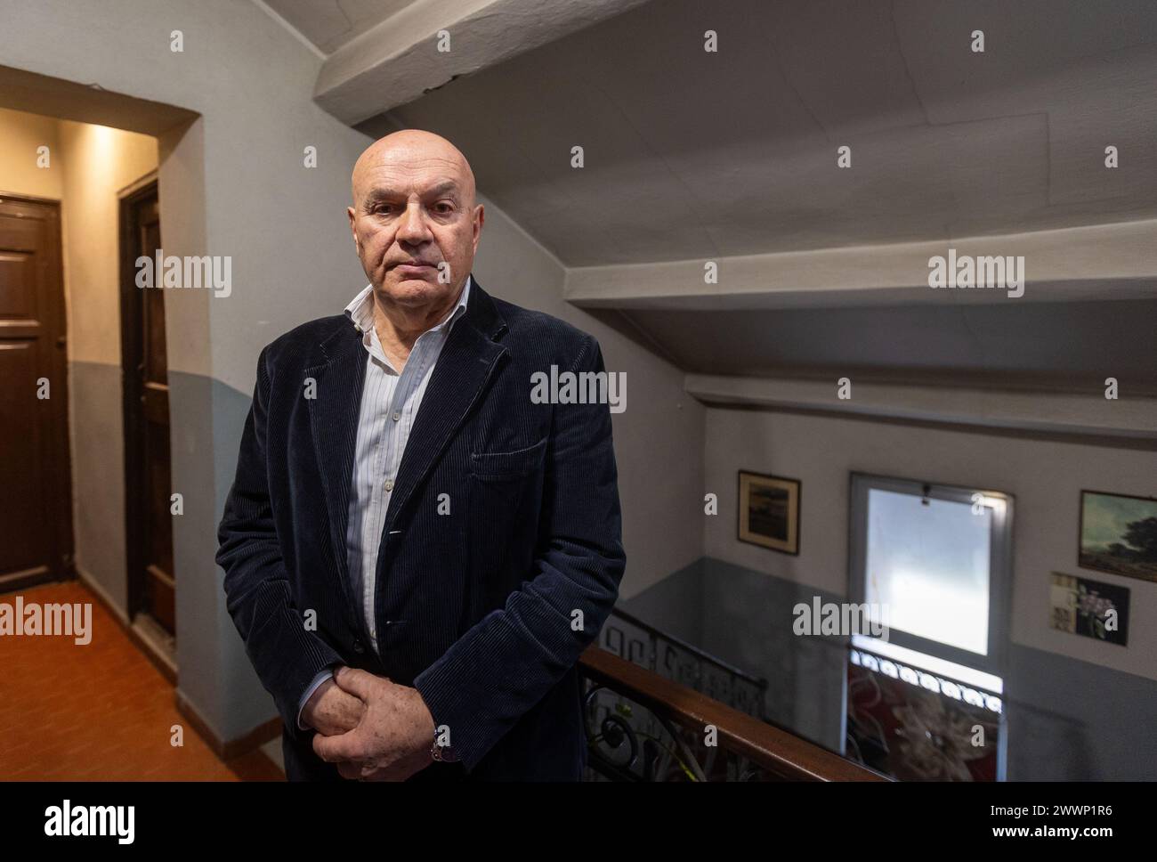 Milano, Italia. 25 marzo 2024. Paolo Bocedi, presidente di SOS Italia libera incontra i giornalisti presso la sede di SOS Italia libera, bene confiscato alla Ndrangheta in Viale Monza 101 - Cronaca - Milano, Italia - Lunedì, 25 marzo 2024 (foto Stefano porta/LaPresse) Paolo Bocedi, presidente di SOS Italia Liberameets giornalisti presso la sede di SOS Italia libera, beni confiscati alla Ndrangheta in Viale Monza 101 - News - Milano, Italia - lunedì 25 marzo 2024 (foto Stefano porta/LaPresse) credito: LaPresse/Alamy Live News Foto Stock