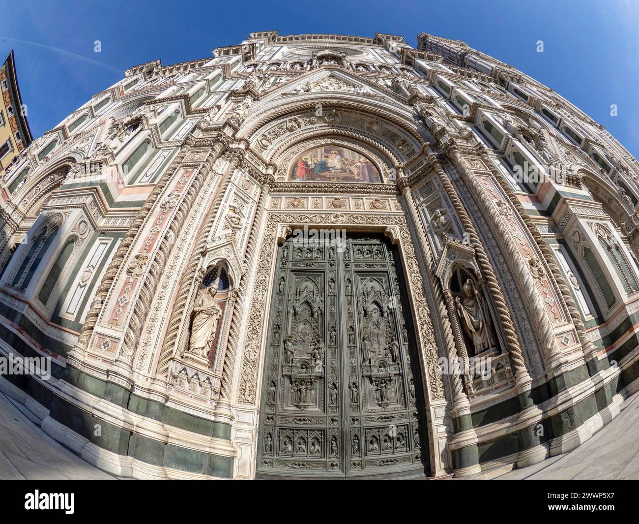 Firenze la Cattedrale di Santa Maria dei Fiori Italia - dettaglio della scultura Foto Stock