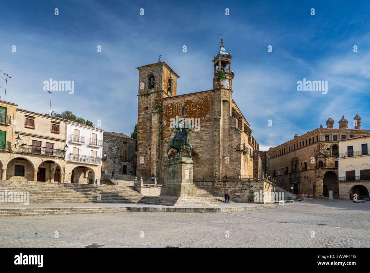 Plaza Mayor, Trujillo, Estremadura, Spagna Foto Stock