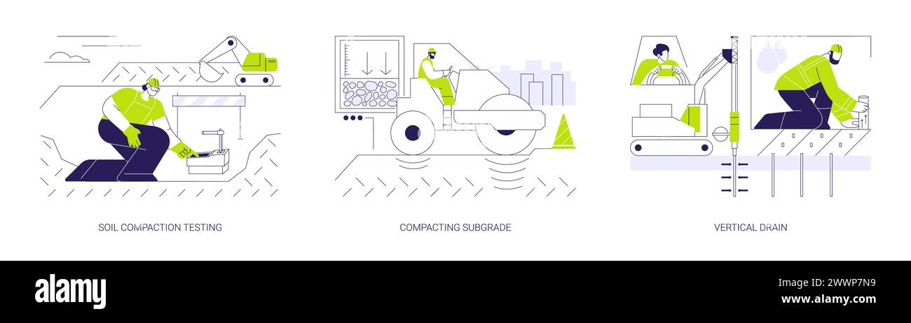 Illustrazioni astratte del concetto di costruzione di autostrade vettoriali. Illustrazione Vettoriale