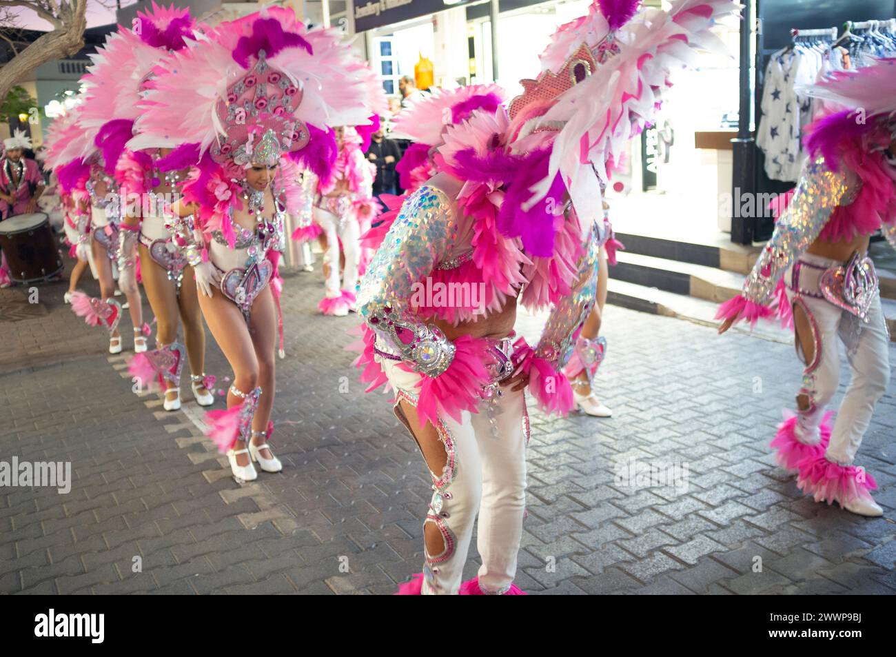 Il Carnevale di Playa Blanca a Lanzarote, Spagna Foto Stock