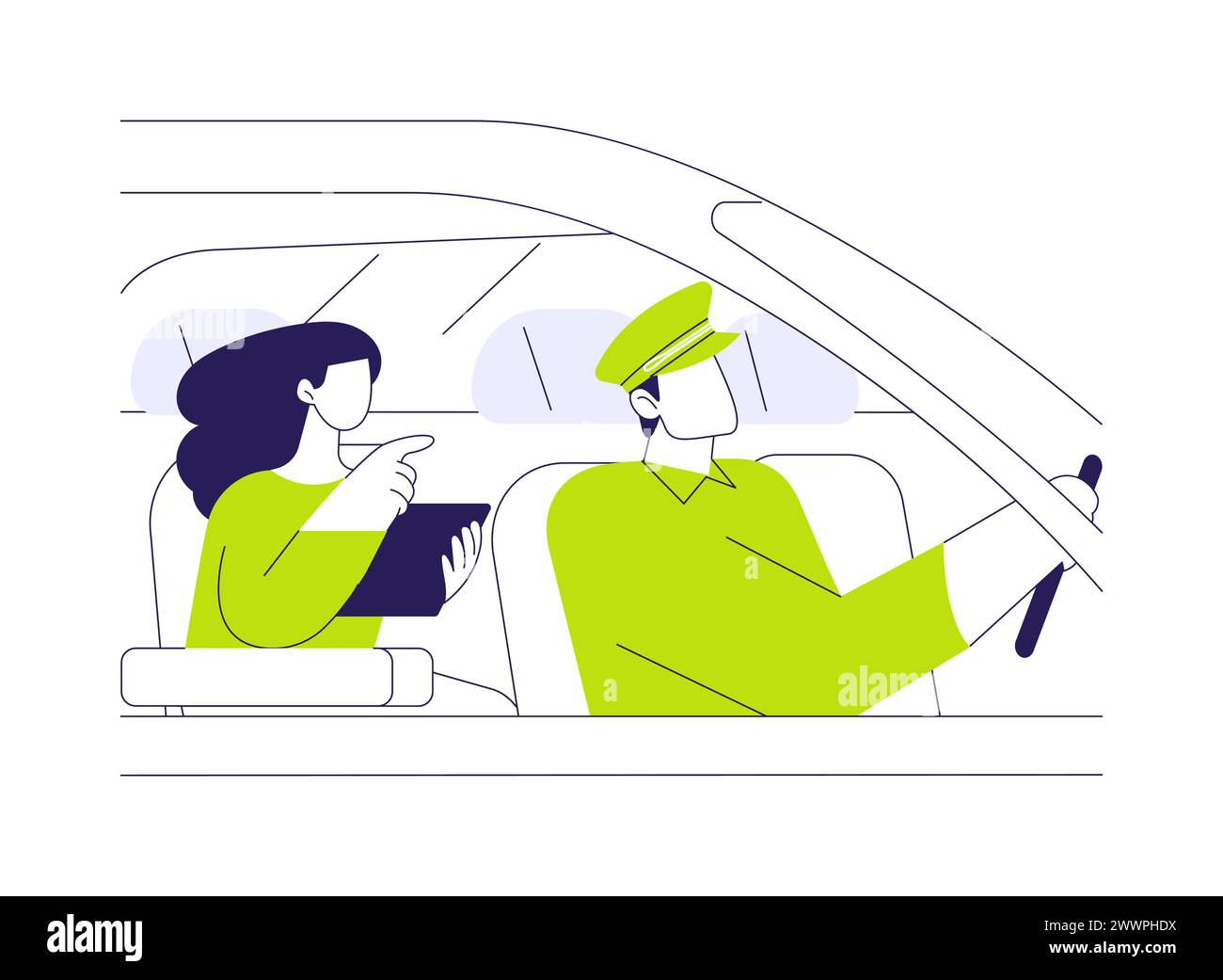 Illustrazione del vettore del concetto astratto del conducente personale. Illustrazione Vettoriale