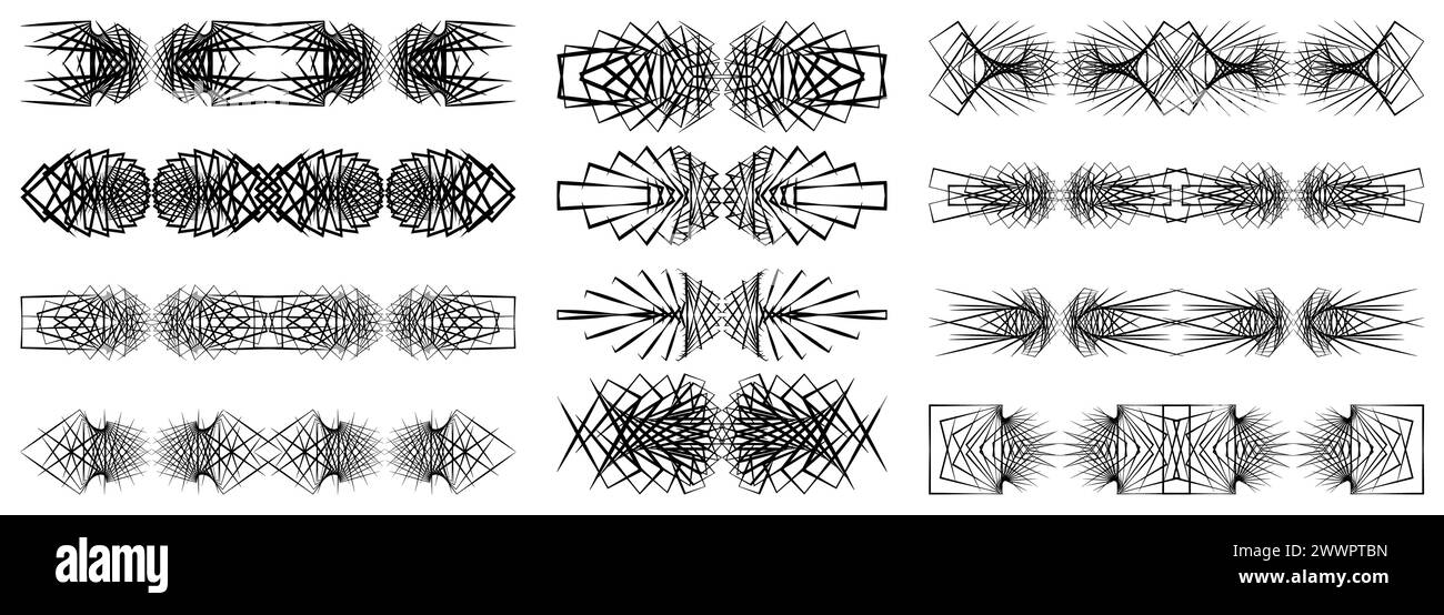 Ornamento astratto impostato su sfondo bianco. Collezione di tatuaggi Maori neo tribali in stile gotico. Illustrazione vettoriale Illustrazione Vettoriale