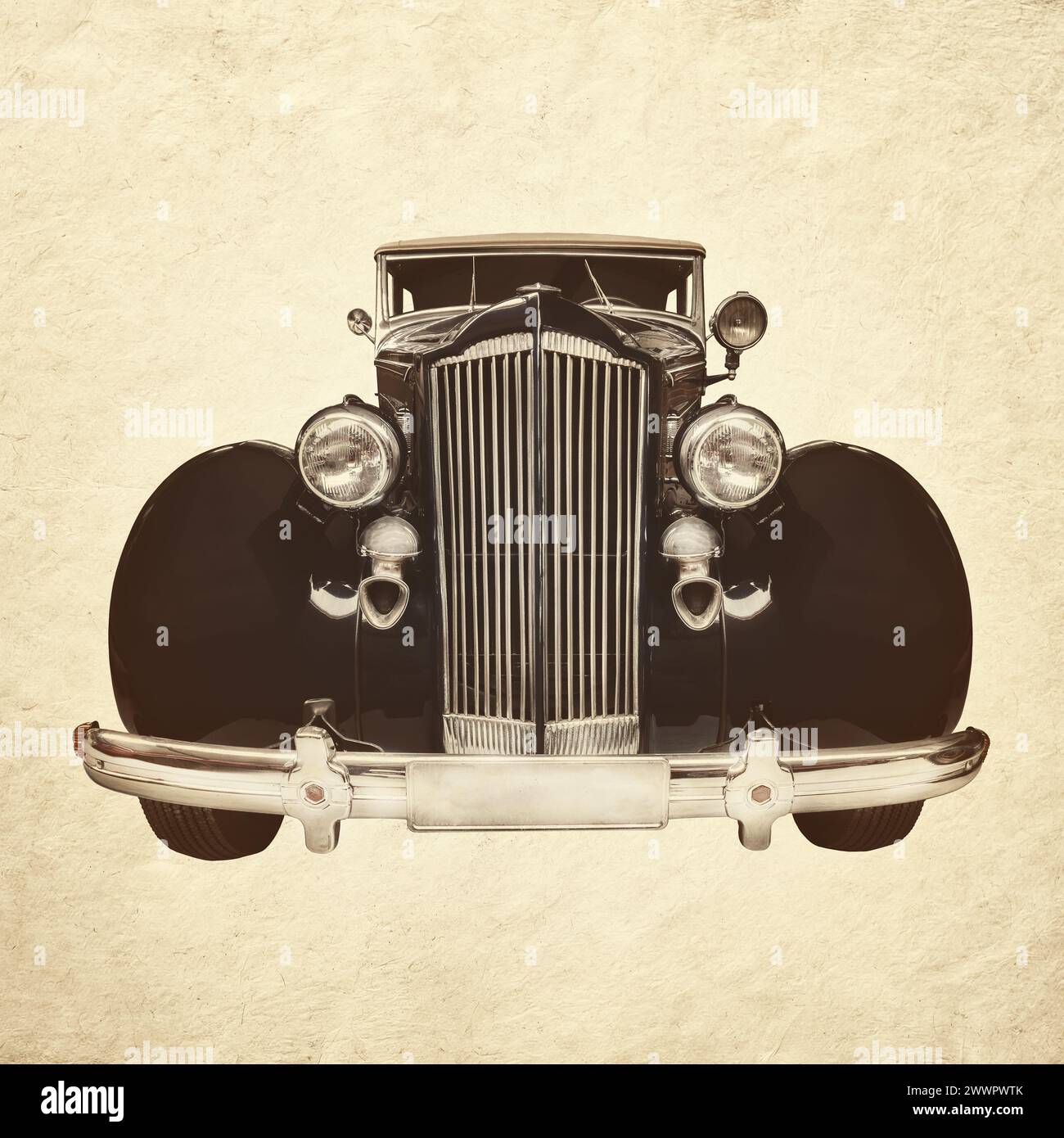 Immagine in tonalità seppia di un'auto di lusso dell'inizio del XX secolo Foto Stock