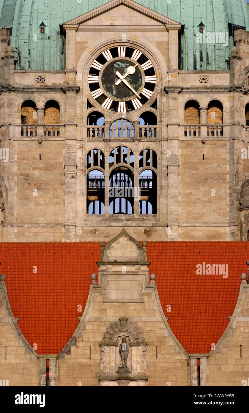 Il nuovo municipio, Hannover, bassa Sassonia, Germania, Europa Foto Stock