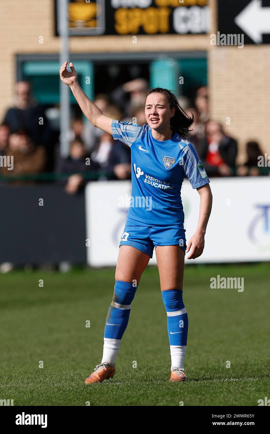 Grace Ayre di Durham Women durante il match di fa Women's Championship tra Sunderland Women e Durham Women FC a Eppleton CW, Hetton, domenica 24 marzo 2024. (Foto: Mark Fletcher | notizie mi) Foto Stock