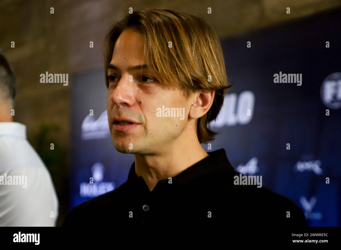 25 marzo 2024, San Paolo, San Paolo, Brasile: San Paolo (SP), 03/25/2024 - FIA/WEC/COLETIVA/SP - driver Augusto Farfus in conferenza stampa con la presenza del sindaco di San Paolo, Ricardo Nunes, presidente dell'Automobile Club de l'Ouest (ACO), Pierre Fillon, CEO della FIA WEC Frederic Lequien, parlando del WEC, World Endurance Championship, ritornato in Brasile nel 2024. Il Rolex 6 ore di San Paolo tornerà sul calendario del Campionato Mondiale Endurance (WEC) nel 2024. Più precisamente, il 14 luglio 2024, l'evento si è svolto a Praca das Artes a San Paolo, questo lunedì, 25 marzo Foto Stock