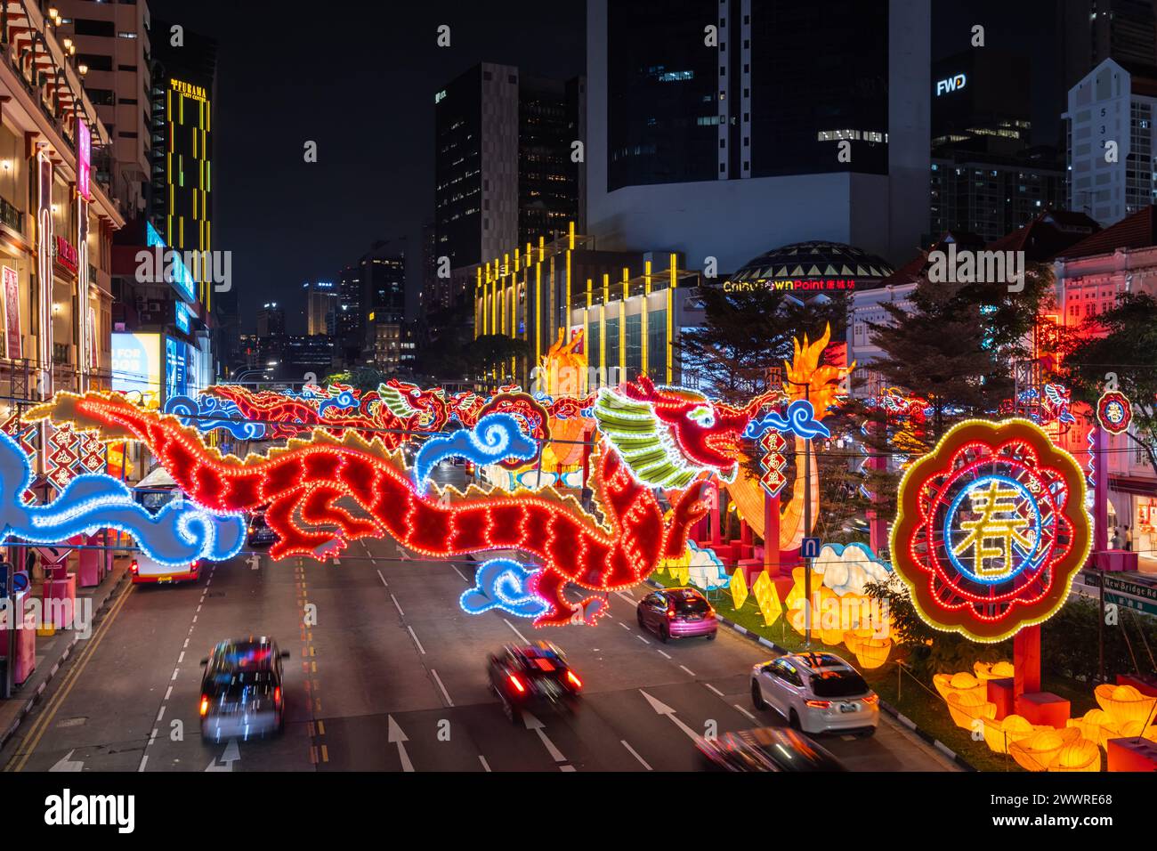 Capodanno cinese Illuminations Chinatown Singapore Foto Stock