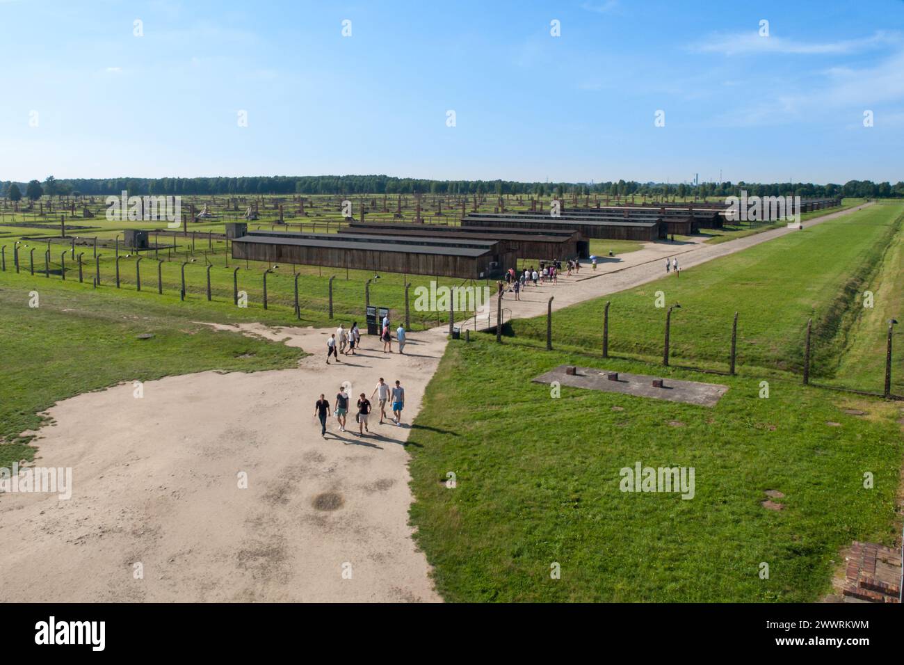 Caserma in legno ad Auschwitz - Birkenau, o Oswiecim - Brzezinka, campo di concentramento, Polonia Foto Stock