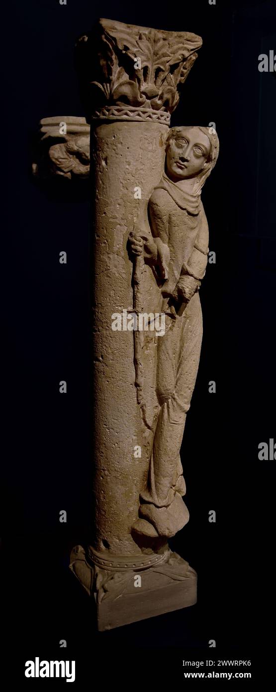 Statua a colonna di Châlons-en-Champagne artista sconosciuto 1170 - 1183 Museo francese Mayer van den Bergh, Anversa, Belgio, Belgio. Foto Stock