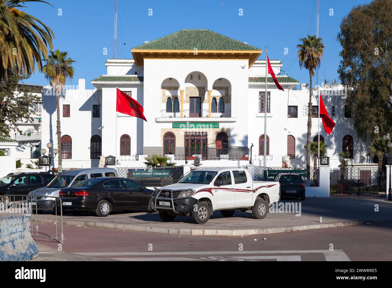 Casablanca, Marocco - 17 gennaio 2019: Place d'Armes in piazza Mohammed V. Foto Stock