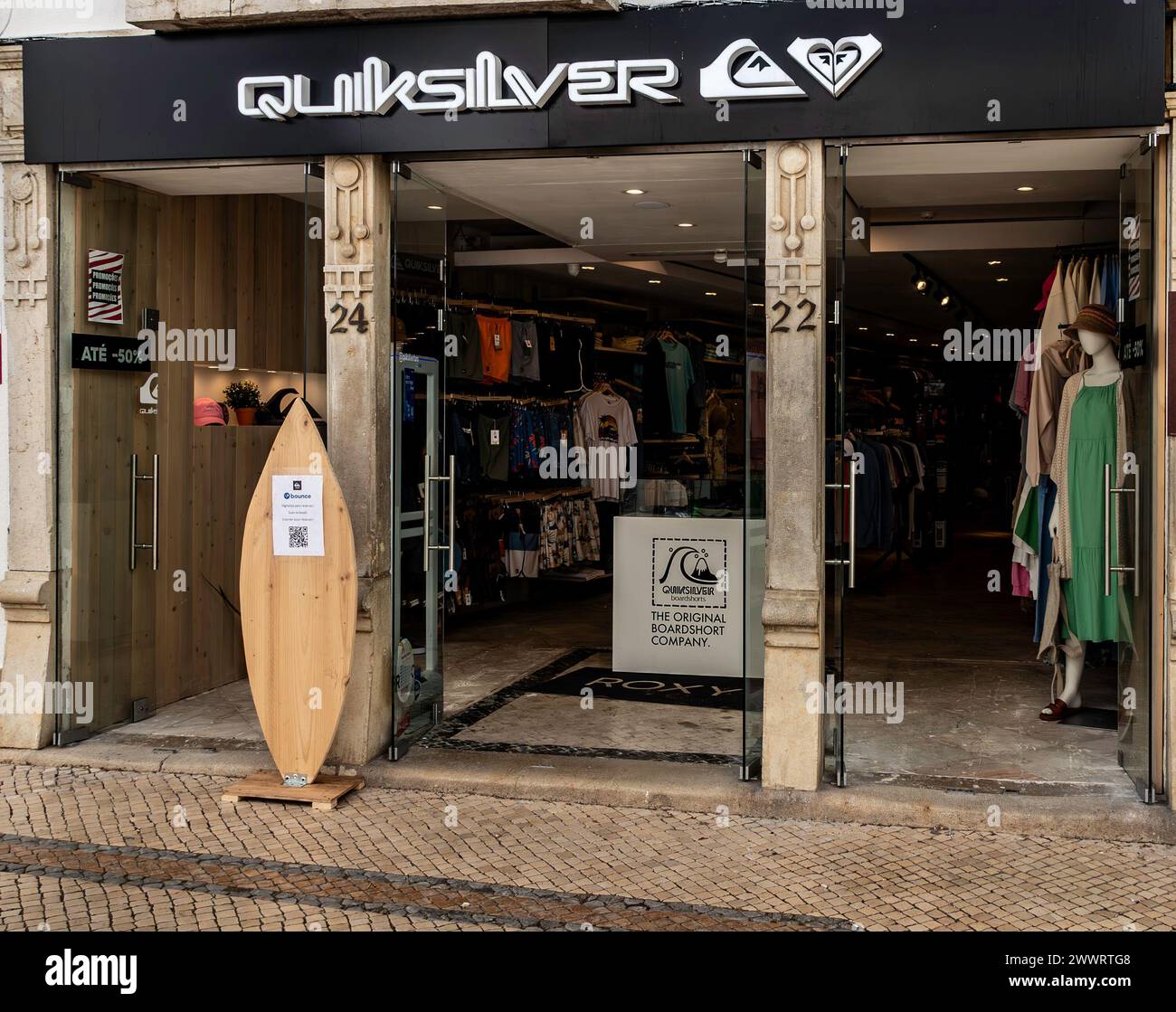 Un negozio Quiksilver a Faro, Portogallo Foto Stock