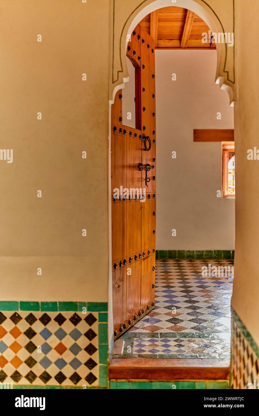 La Madrasa Ben Youssef a Marrakech, in Marocco Foto Stock