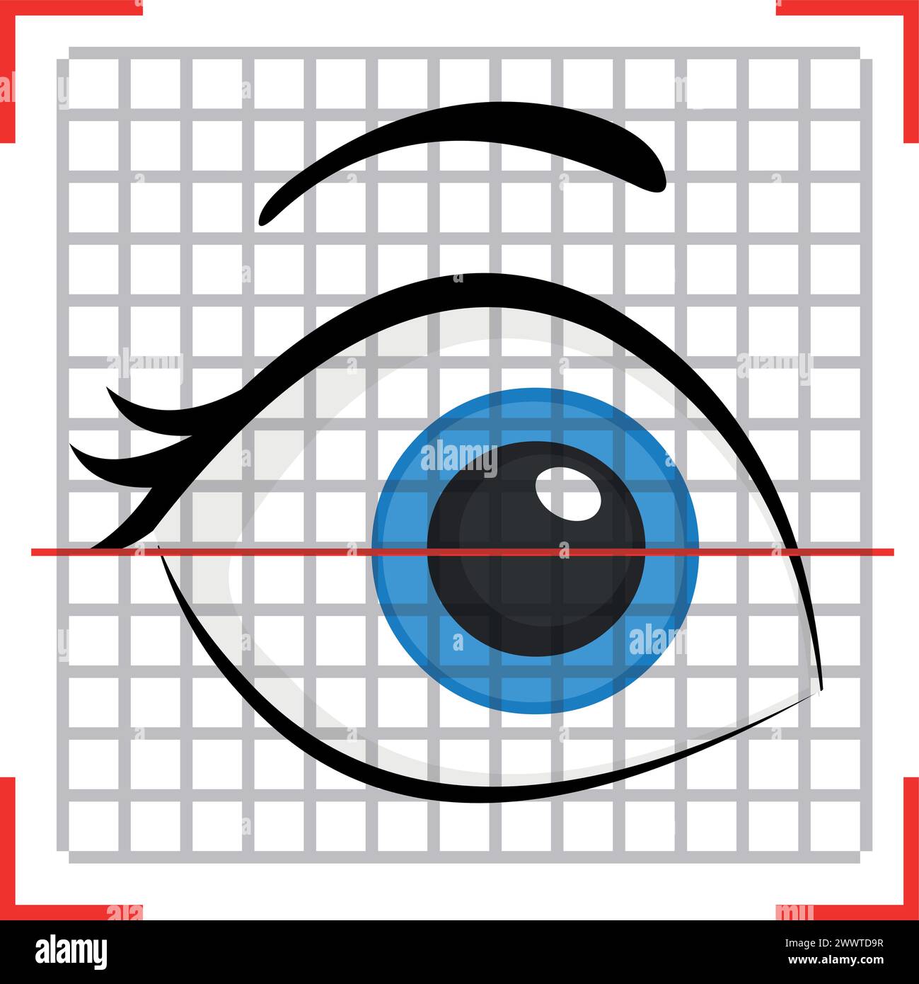 scansione vettoriale della retina oculare Illustrazione Vettoriale