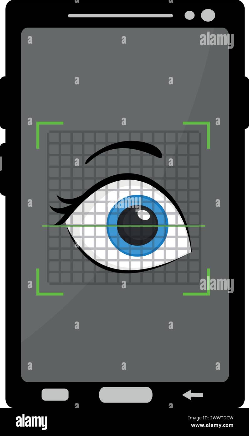 smartphone vector scan eye retina Illustrazione Vettoriale
