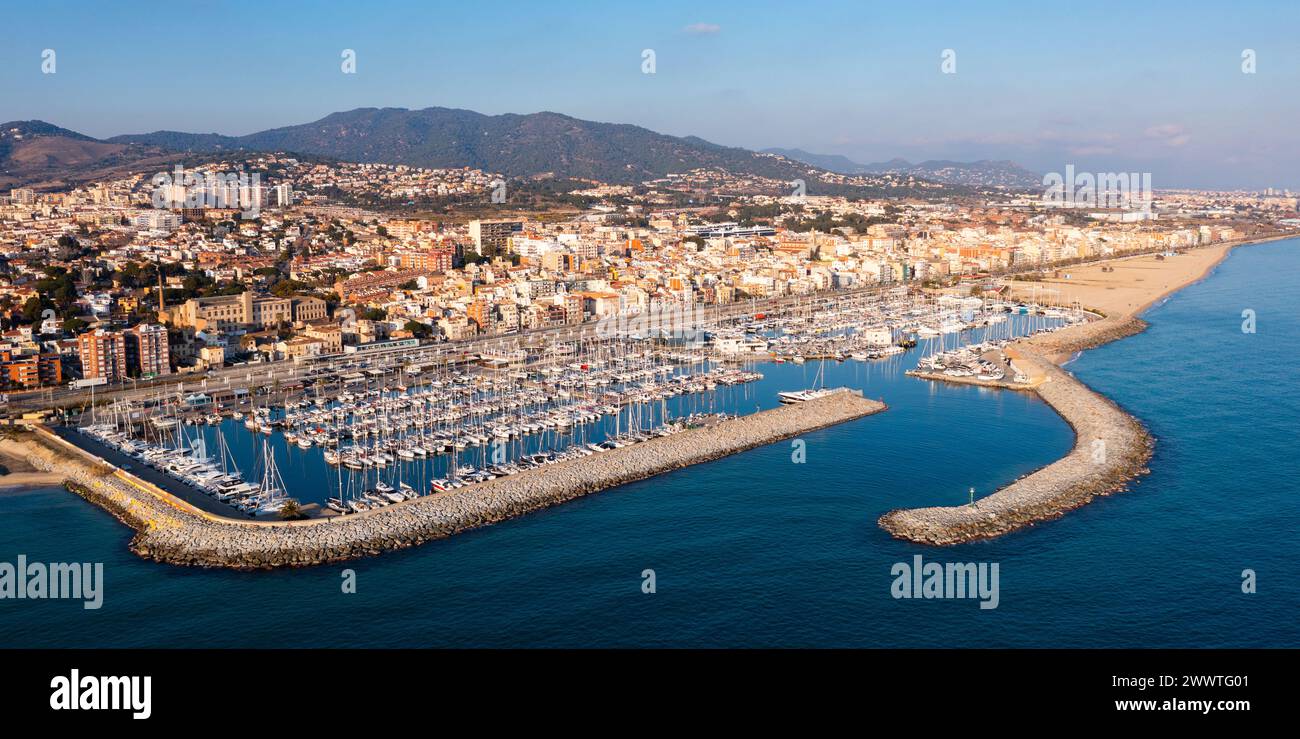 Porto di El Masnou, Catalogna, Spagna Foto Stock