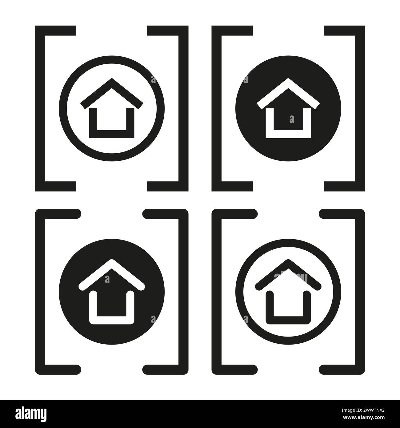 Simboli di progetto architettonico. Set di icone del piano casa. Tema della costruzione e del design. Illustrazione vettoriale. EPS 10. Illustrazione Vettoriale