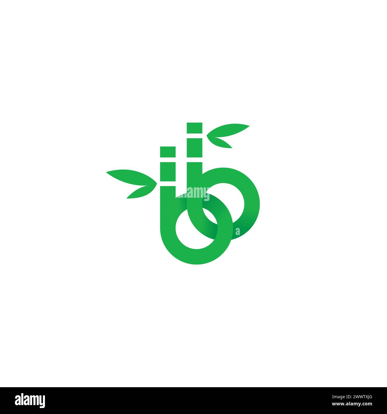 Logo BB Bamboo. Logo Letter BB LEAF Illustrazione Vettoriale