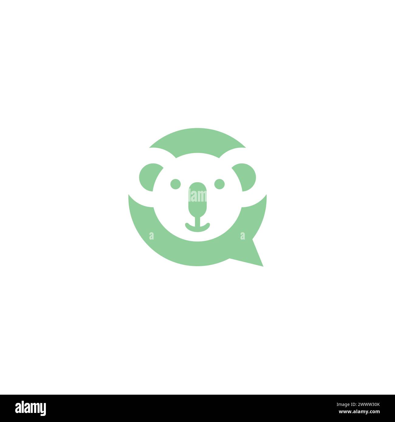 Design del logo Koala Chat. Icona Koala Illustrazione Vettoriale