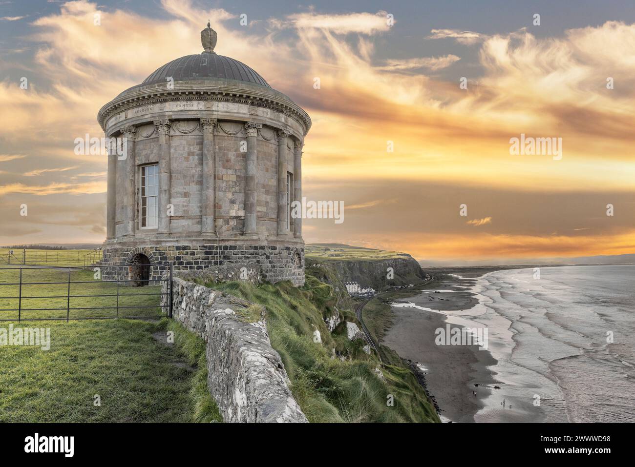 Mussenden Temple a Downhill House, Co Londonderry, Irlanda Foto Stock