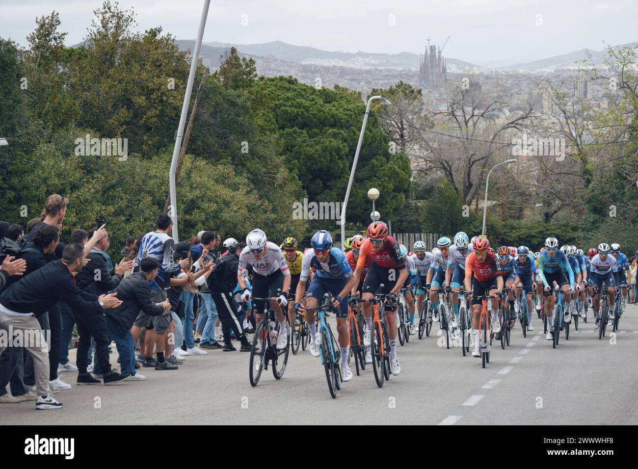 Ultima tappa del Tour della Catalogna 2024 a Montjuic a Barcellona, Spagna, il 24 marzo 2024 Foto Stock