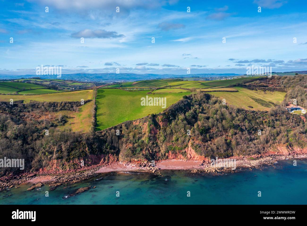 Babbacombe Bay, Maidencombe, Devon, Inghilterra, Regno Unito, Europa Foto Stock