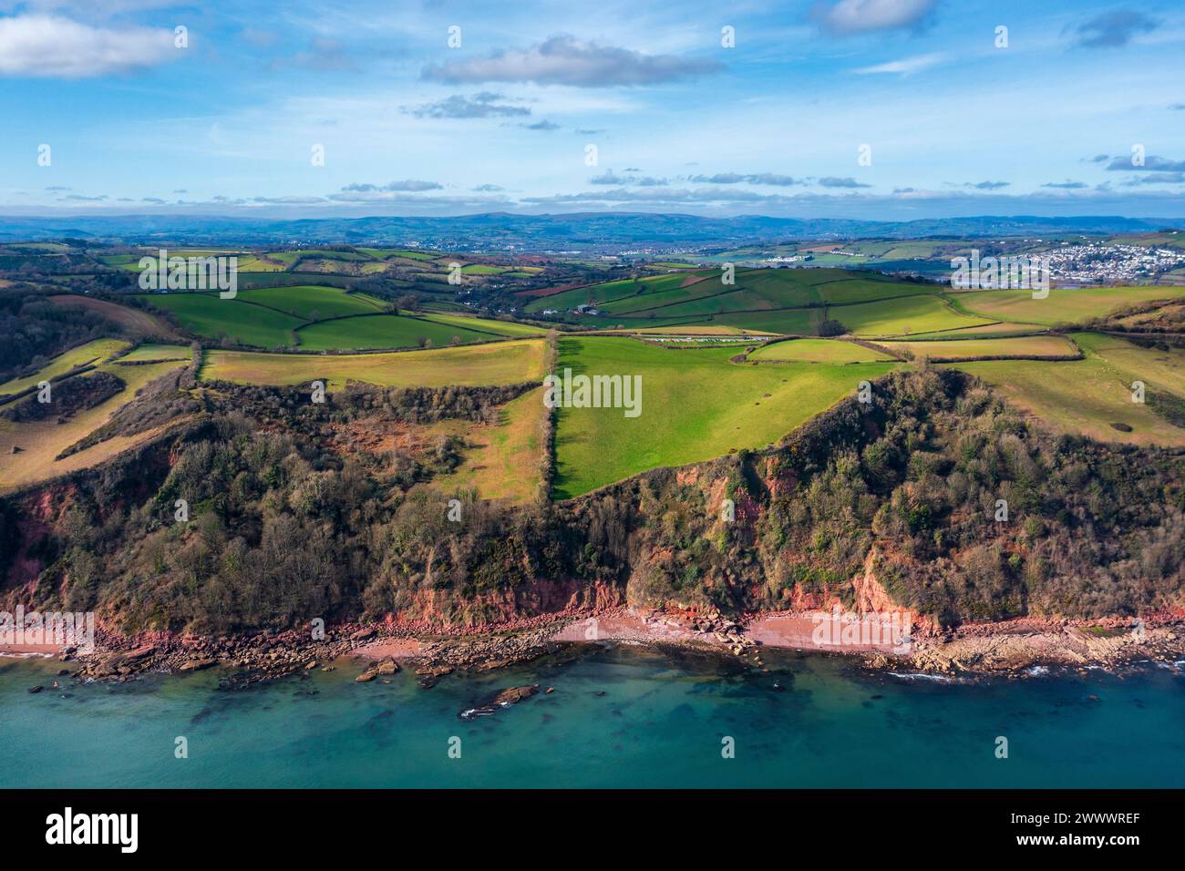 Babbacombe Bay, Maidencombe, Devon, Inghilterra, Regno Unito, Europa Foto Stock