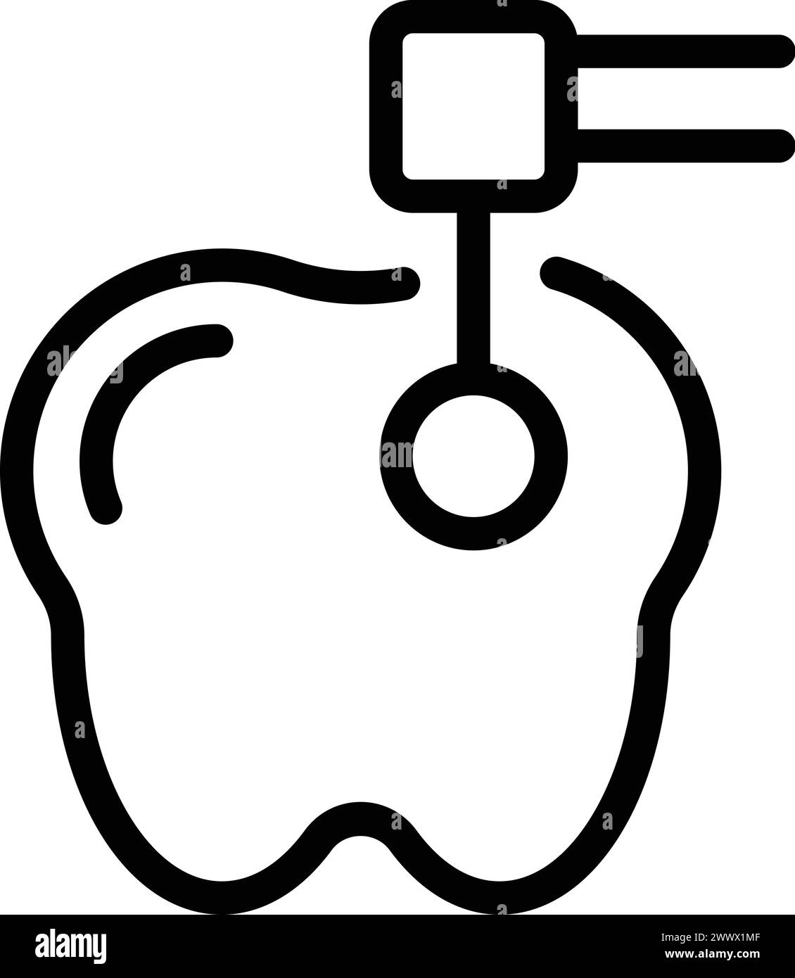 Vettore contorno icona pulizia denti. Trattamento Stomatologico. Servizio dentale professionale Illustrazione Vettoriale