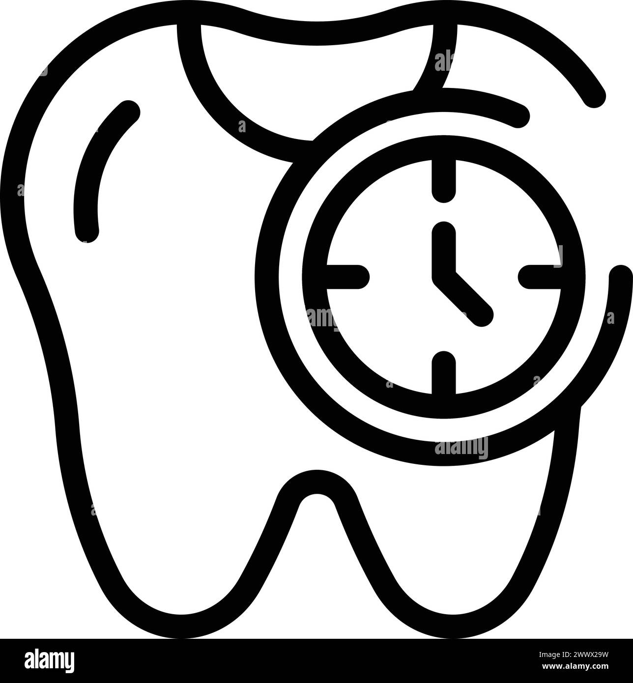 Immagine vettoriale dell'icona della visita Stomatology. Appuntamento dentale. Controllo dei denti orali Illustrazione Vettoriale
