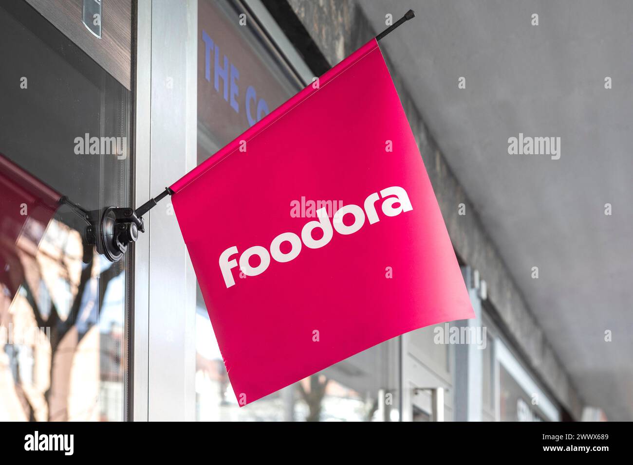 Foodora, Lieferservice Foto Stock