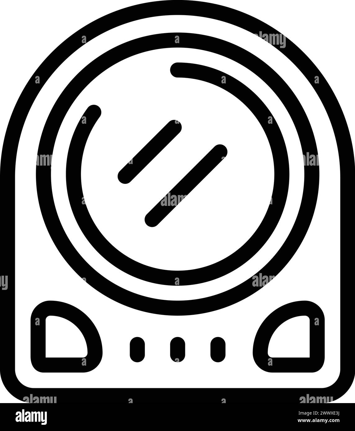 L'icona della scala Smart Kitchen delinea il vettore. Apparecchio innovativo. Strumento di pesatura per alimenti Illustrazione Vettoriale