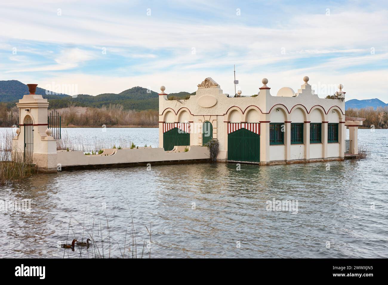 Bancarelle tradizionali al lago Banyoles. Girona, Catalogna. Spagna Foto Stock