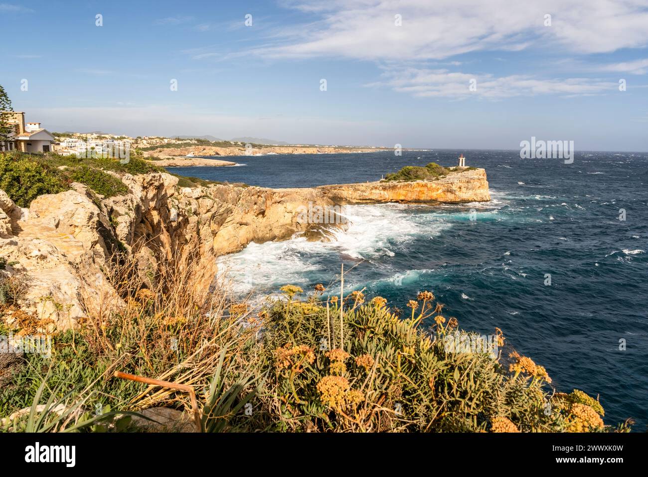 Incredibile vista della costa di Porto Cristo, Maiorca, Spagna, Europa Foto Stock